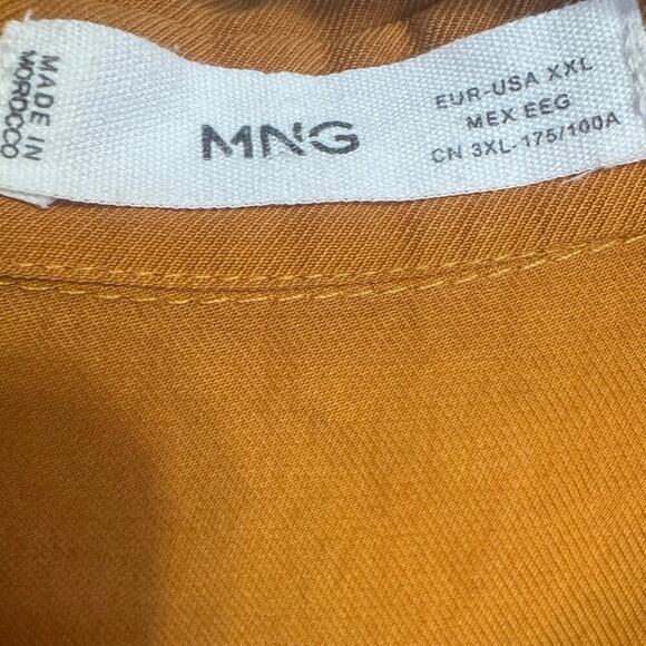 Mango Lyocell Jumpsuit With Belt Straight Leg Utility Pockets Mustard Size XXL - Picture 11 of 13